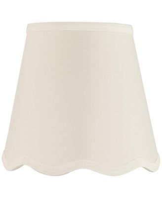 Set of 2 Scalloped Empire Lamp Shades Small 4" Top x 6" Bottom x 5.5" High Candle Clip Harp and Finial Fitting