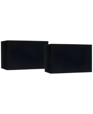 Set of 2 Rectangular Lamp Shades Medium 16" Wide x 8" Deep x 10" High Spider Replacement Harp and Finial Fitting