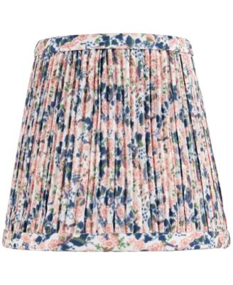 4" Top x 6" Bottom x 5 1/2" High x 5 1/2" Slant Print Lamp Shade Replacement Set of 4 Shirred Pleated Clip On