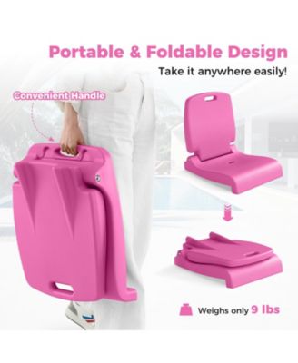 Foldable Pool Chair with Built-in Handle and Backrest Support