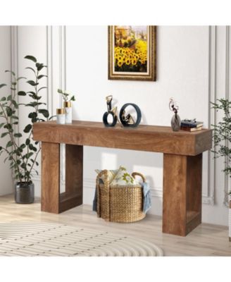 63" Wooden Rectangular Console Sofa Table, for Entryway, Living Room, Hallway and Foyer