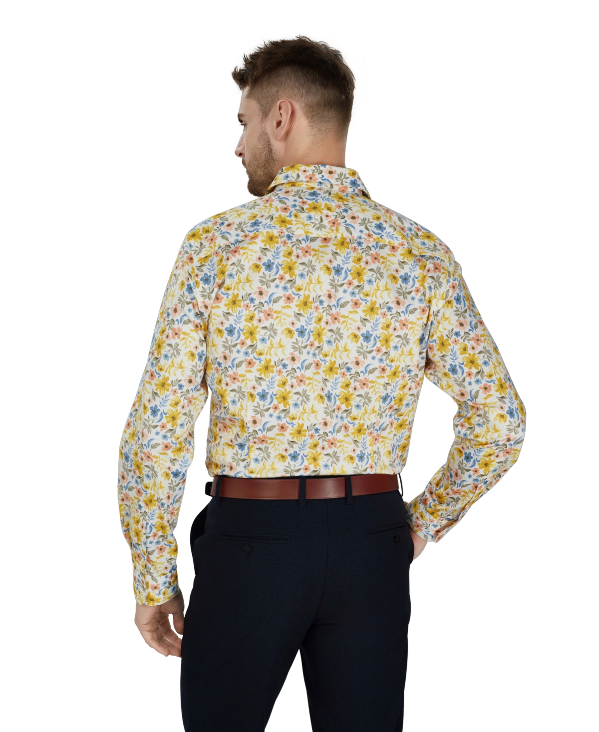 Bar Iii Men's Slim-Fit Floral Printed Dress Shirt, Macy's Exclusive