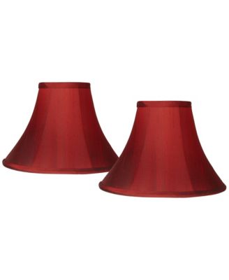 Collection Set of 2 Bell Lamp Shades Small 5" Top x 12" Bottom x 9" Slant x 8.5" High Spider Replacement Harp and Finial Fitting