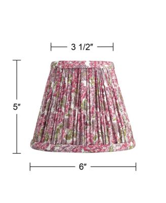 Nelle 3 1/2" Top x 6" Bottom x 5" High x 5" Slant Print Lamp Shade Replacement Set of 6 Pleated Clip On Candelabra