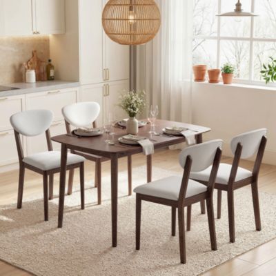 Dining Table Set for 4, Mid-Century Modern Kitchen Table and Chairs