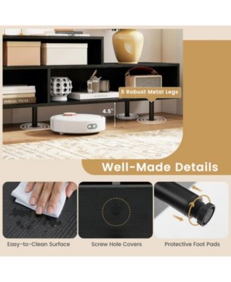 Contemporary Three-Cubby TV Stand with Raised Base