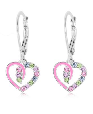 Girls Heart Hypoallergenic Earrings with Sterling Silver Leverbacks