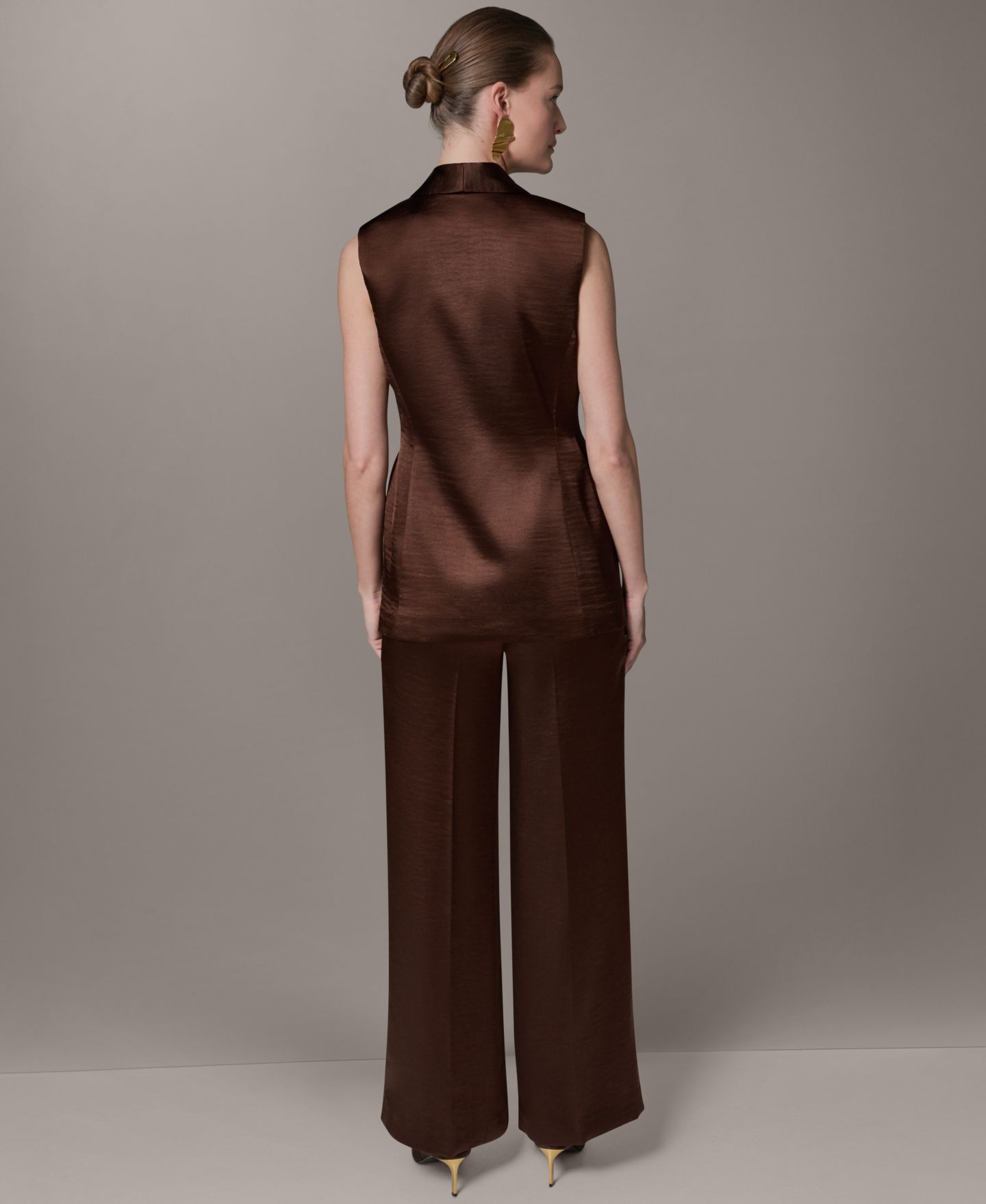 Женский жилет Donna Karan New York Notch Collar Vest, цвет: Canyon — фото 7