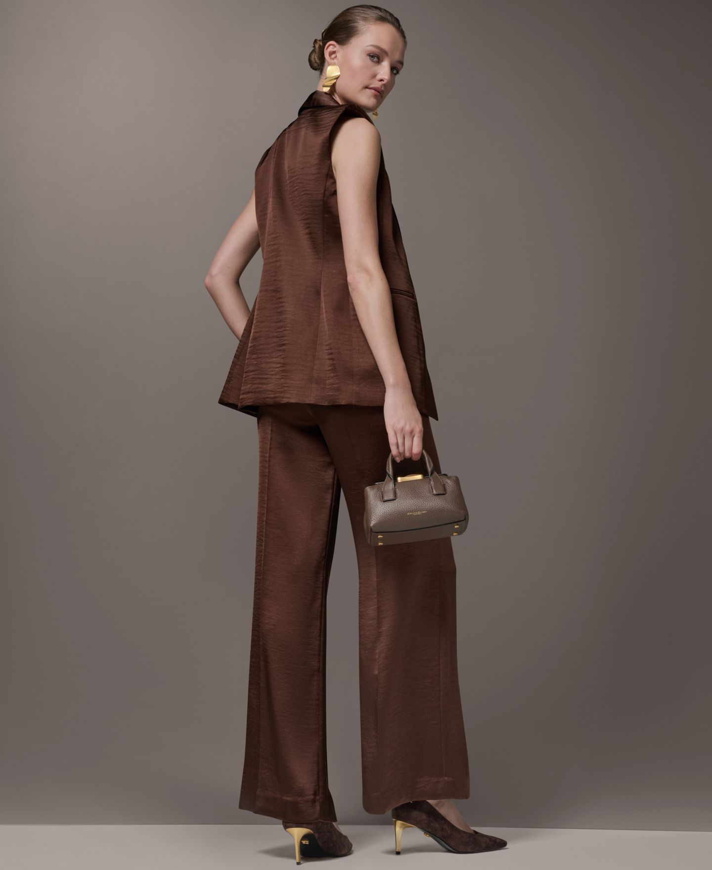 Женский жилет Donna Karan New York Notch Collar Vest, цвет: Canyon — фото 9