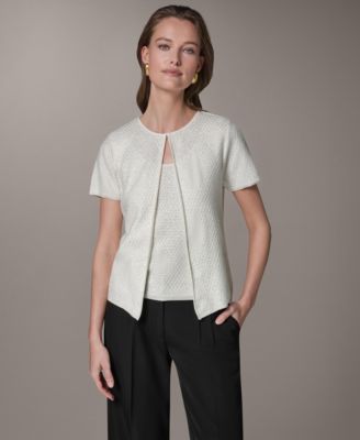 Women's Short-Sleeve Sequin Cardigan