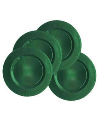 Sunray Black Emerald Charger Plate 13", Set of 4