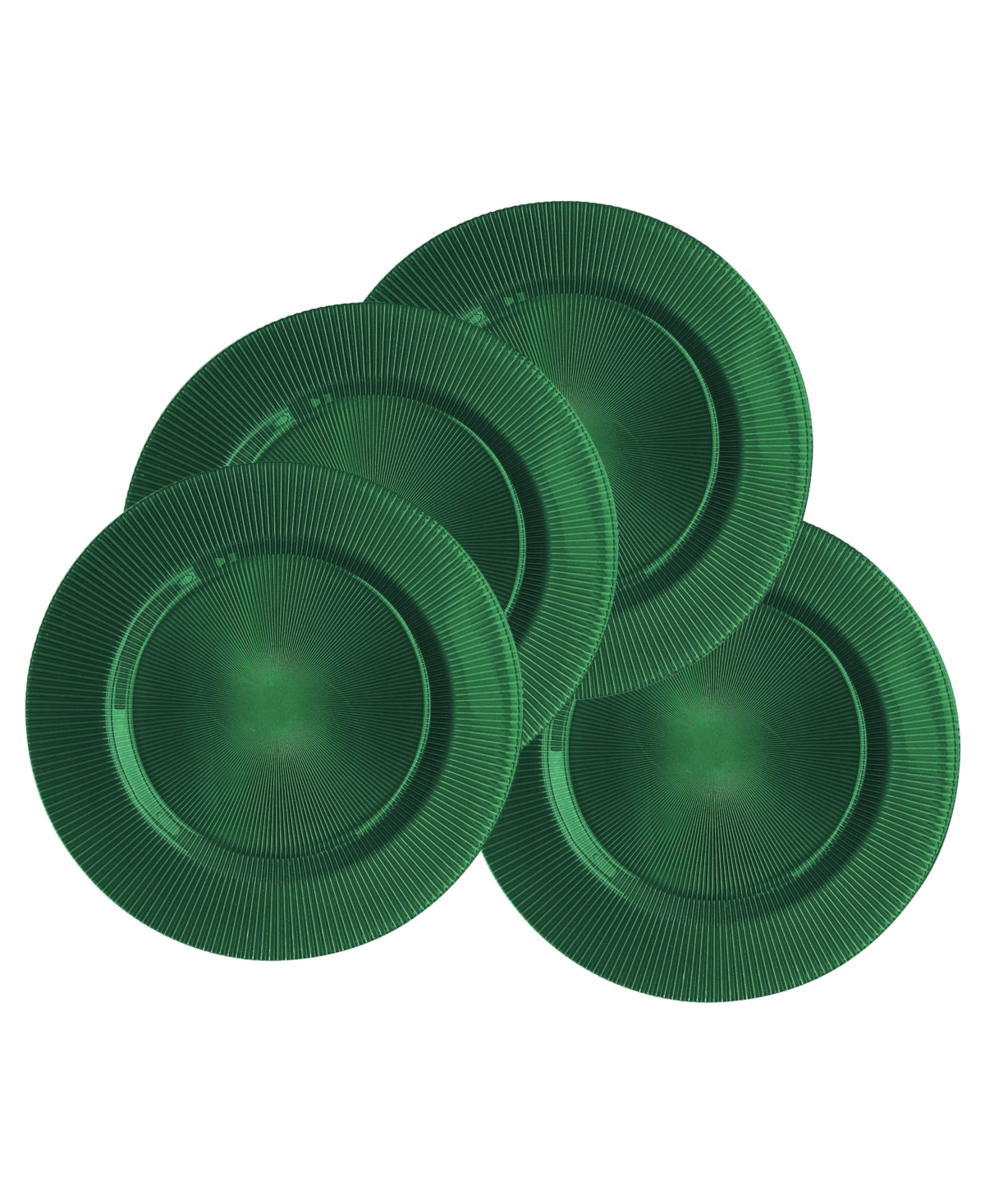 American Atelier Sunray Black Emerald Charger Plate 13", Set of 4