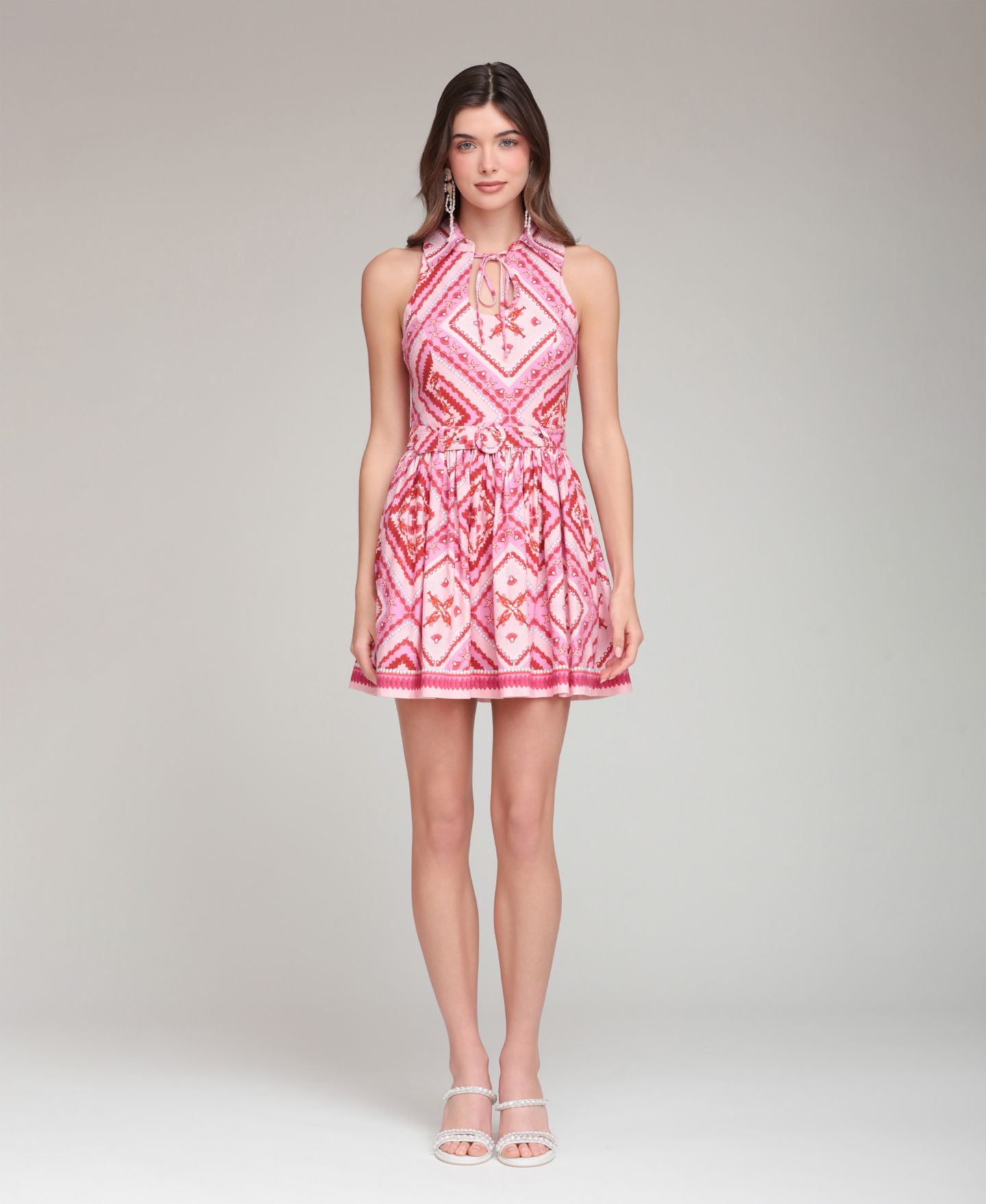 Женское платье Avec Les Filles Sleeveless Tie Detail Mini, цвет: Жемчужный — фото 2