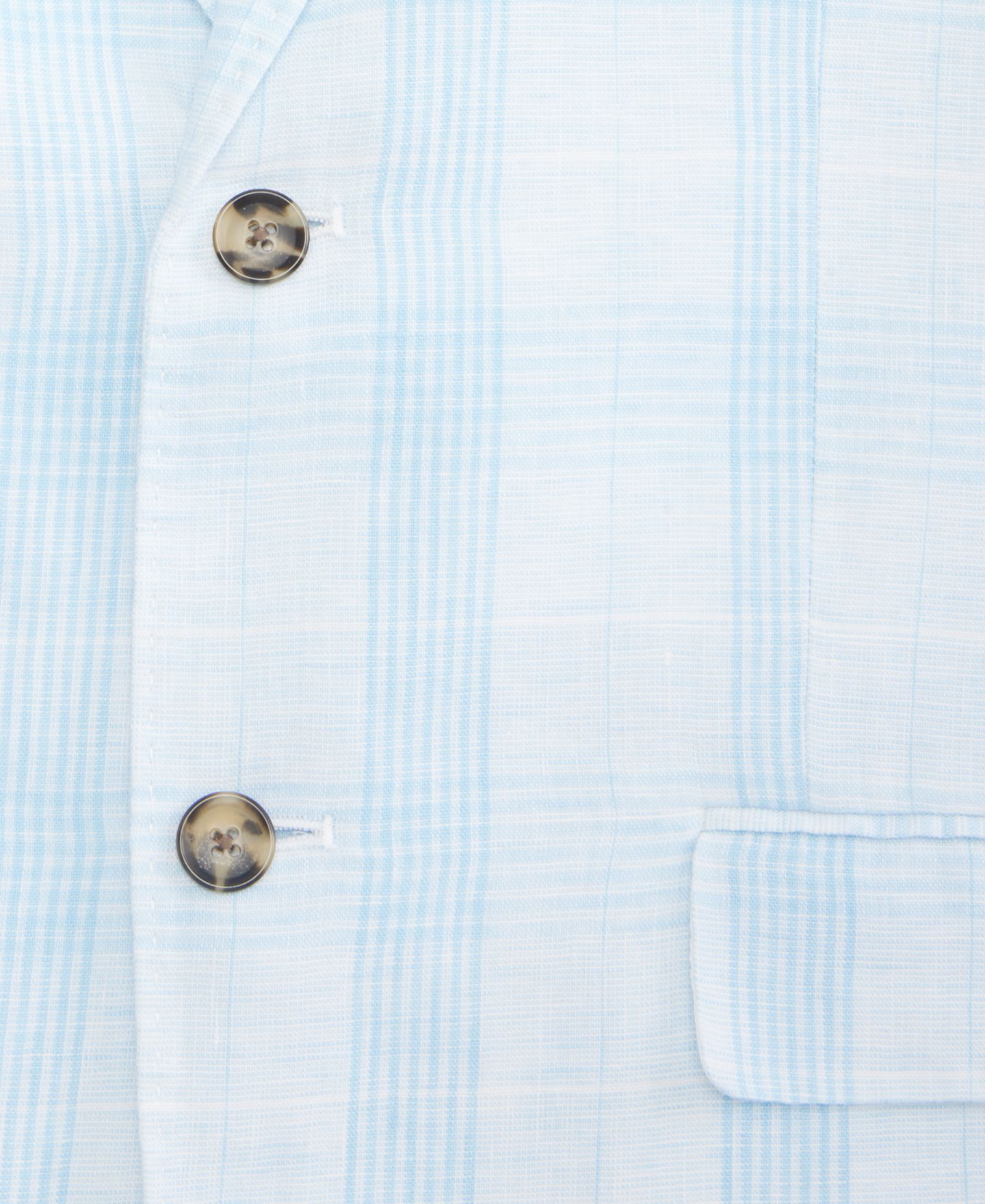 Мужской пиджак Club Room Plaid Linen Blazer, цвет: Мягкий клетчатый синий — фото 5