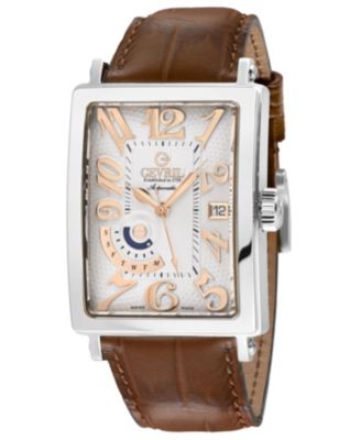 Men's Avenue of Americas Swiss Automatic Italian Leather Strap Watch