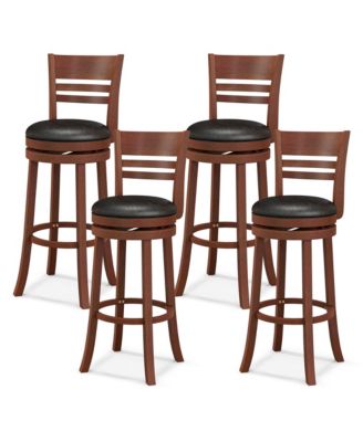 Bar Stools Swivel Bar Height Dining Chairs with Backrests and Footrests