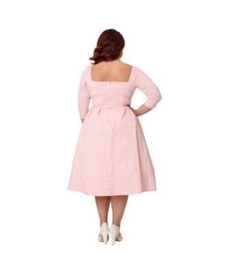 Plus Size Woven Sweetheart Neckline Lamar Swing Dress