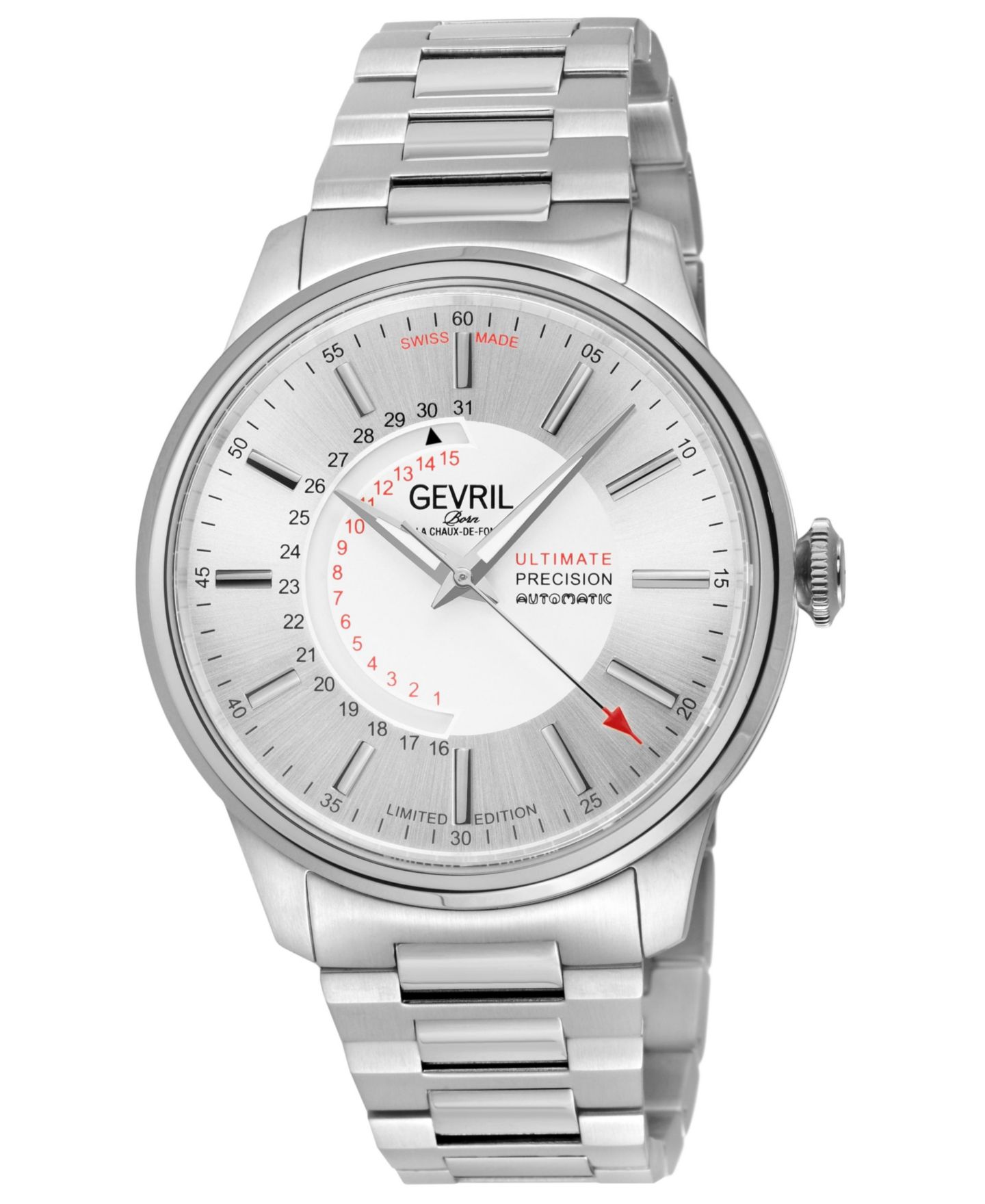 Мужские часы Gevril Guggenheim Swiss Automatic Bracelet Watch — фото 1