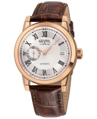 Men's Madison Swiss Automatic Italian Leather Strap Watch