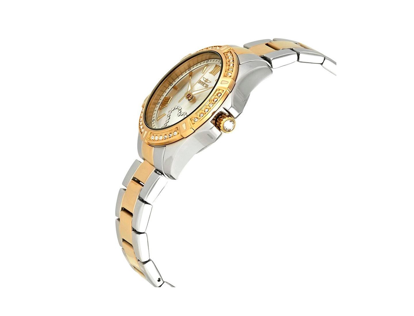 Женские часы Invicta 21418 Angel Quartz 3 Hand Silver Dial, цвет: Двухцветный — фото 2