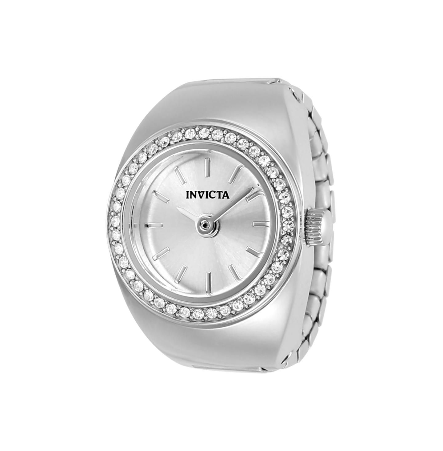 Женские часы Invicta 48943 Mini Quartz 2 Hand Dial Ring, цвет: Серебряный — фото 1