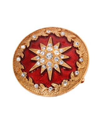 14k Dipped Gold Red Enamel Star of Bethlehem Pin