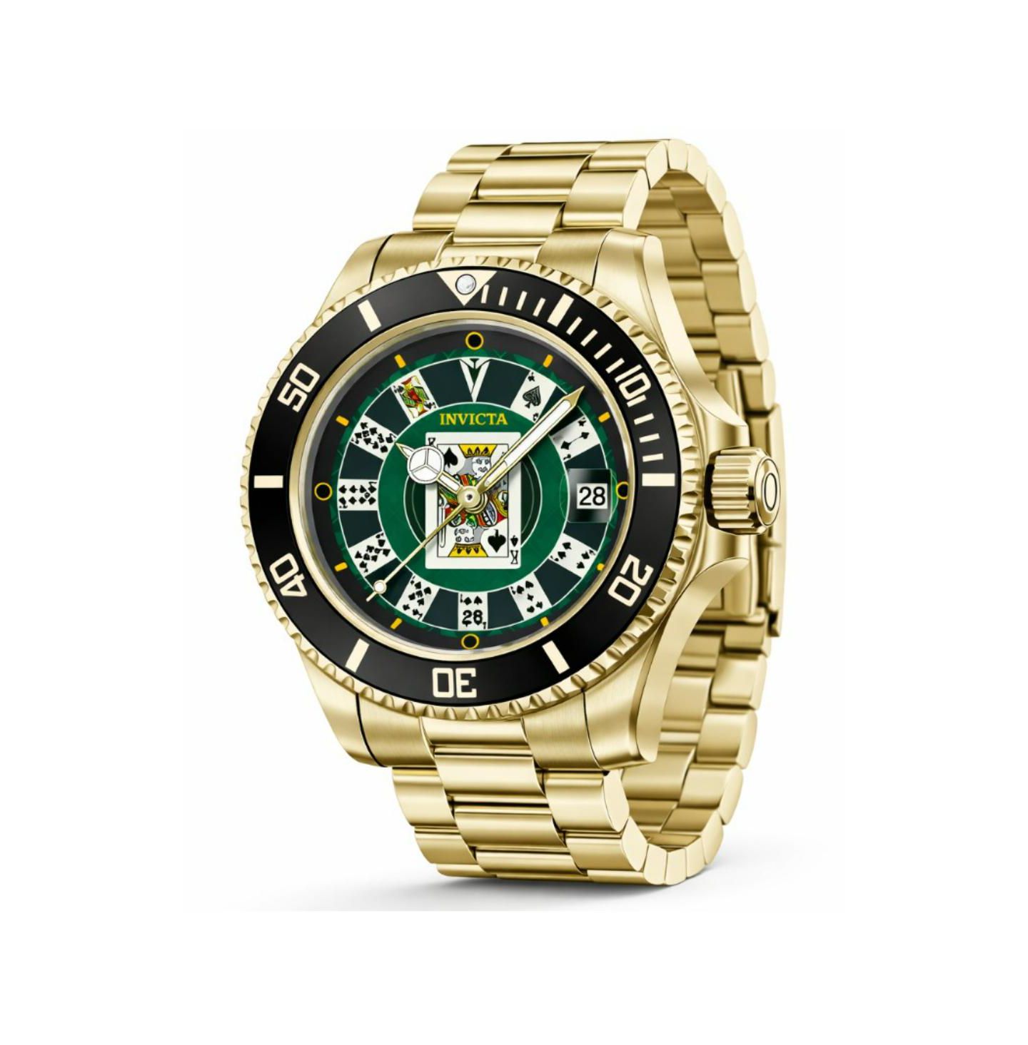 Мужские часы Invicta 50525 Pro Diver Quartz PC32 Dial, цвет: Золотой — фото 1