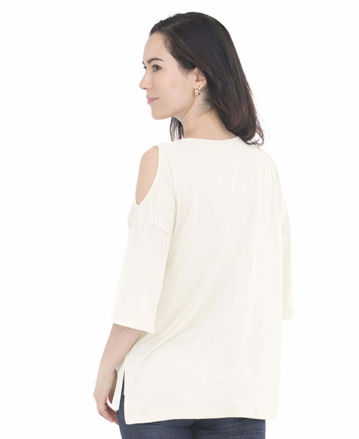 Женский свитер White Mark Casual Cold Shoulder Pullover Top, цвет: Молочный белый — фото 5