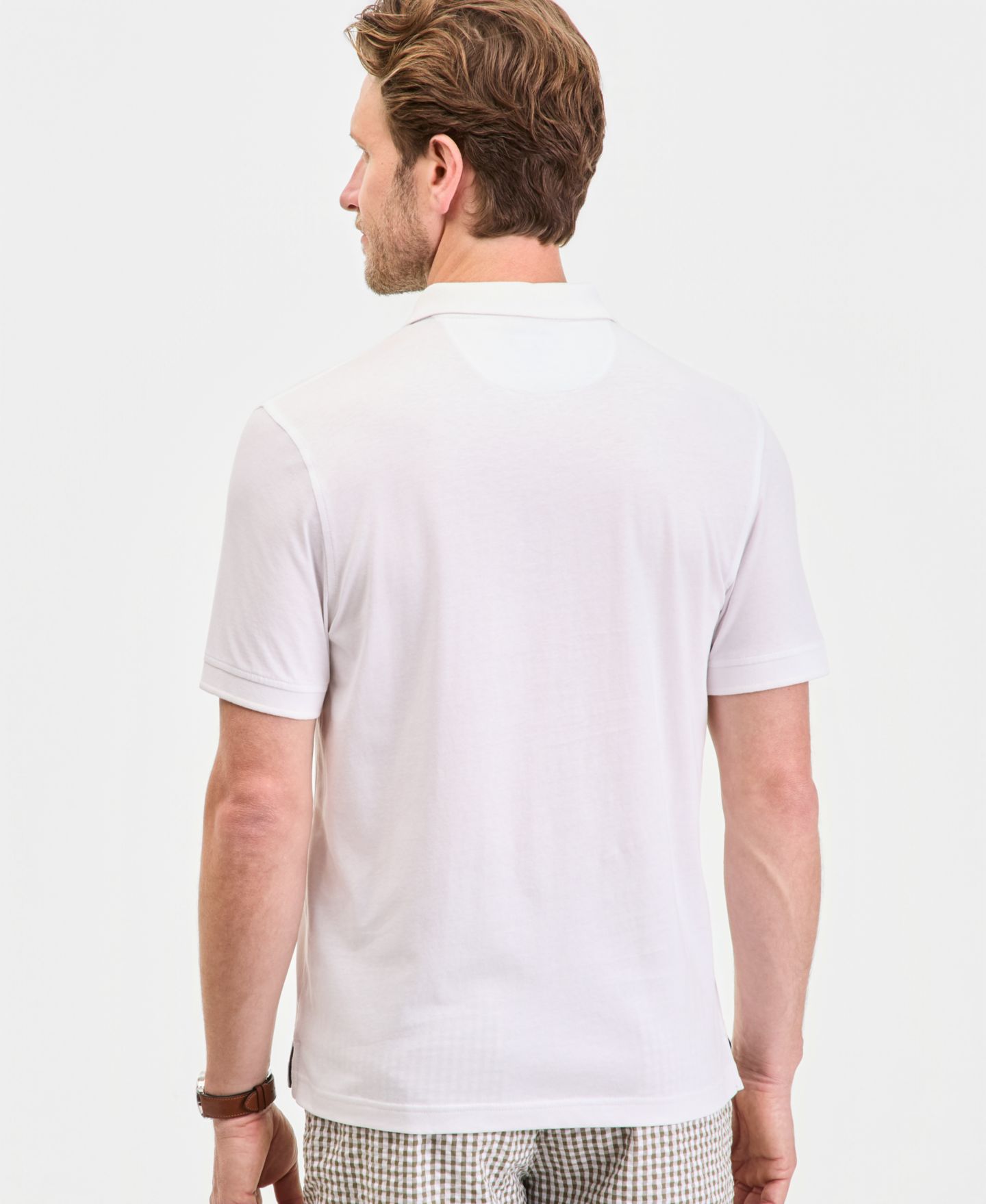 Мужское поло Club Room Solid Jersey Polo with Pocket, цвет: Яркий белый — фото 5