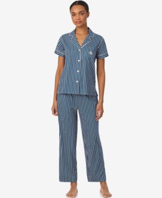 Women's Short-Sleeve Top and Ankle-Length Pajama Pants, 2-Piece Set