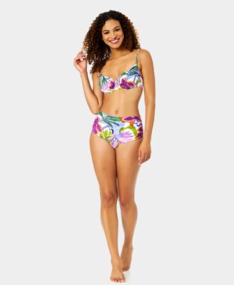 Women's Shirred V-Neck Underwire Swim Top