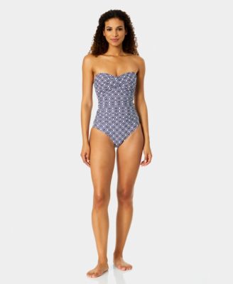 Women's Twist Front Strapless One-Piece Swimsuit