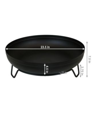 Outdoor Camping or Backyard Steel with Heat-Resistant Finish Fire Pit Bowl on Stand - 23" - Black