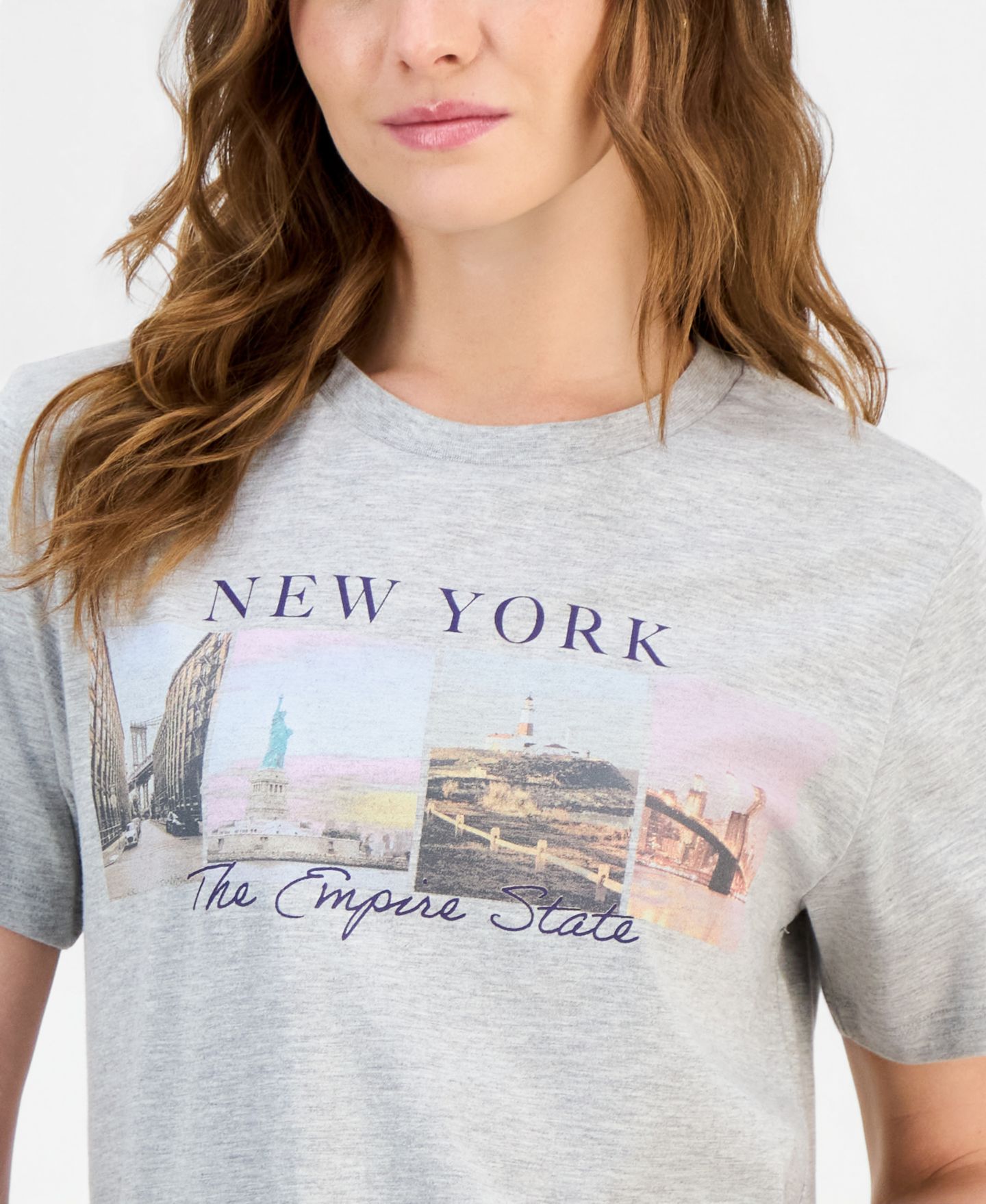 Женская футболка Grayson Threads, The Label Juniors' New York Photo, цвет: Меланжевый серый — фото 3