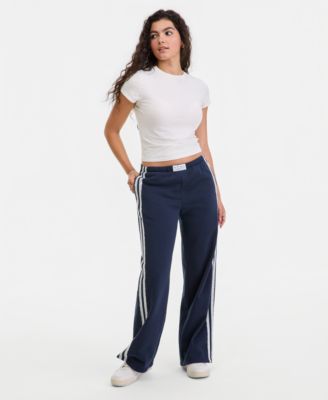 Love Tribe Juniors' Lace-Stripe Jersey Pull-On Pants - Macy's