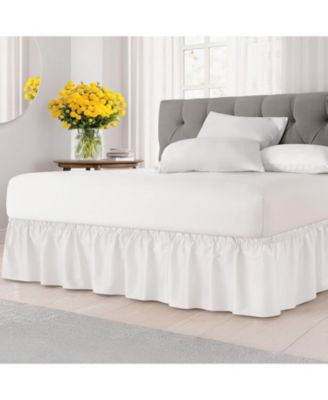 Ruffled Elastic Wrap Around Bedskirt 12 Inch Drop - King