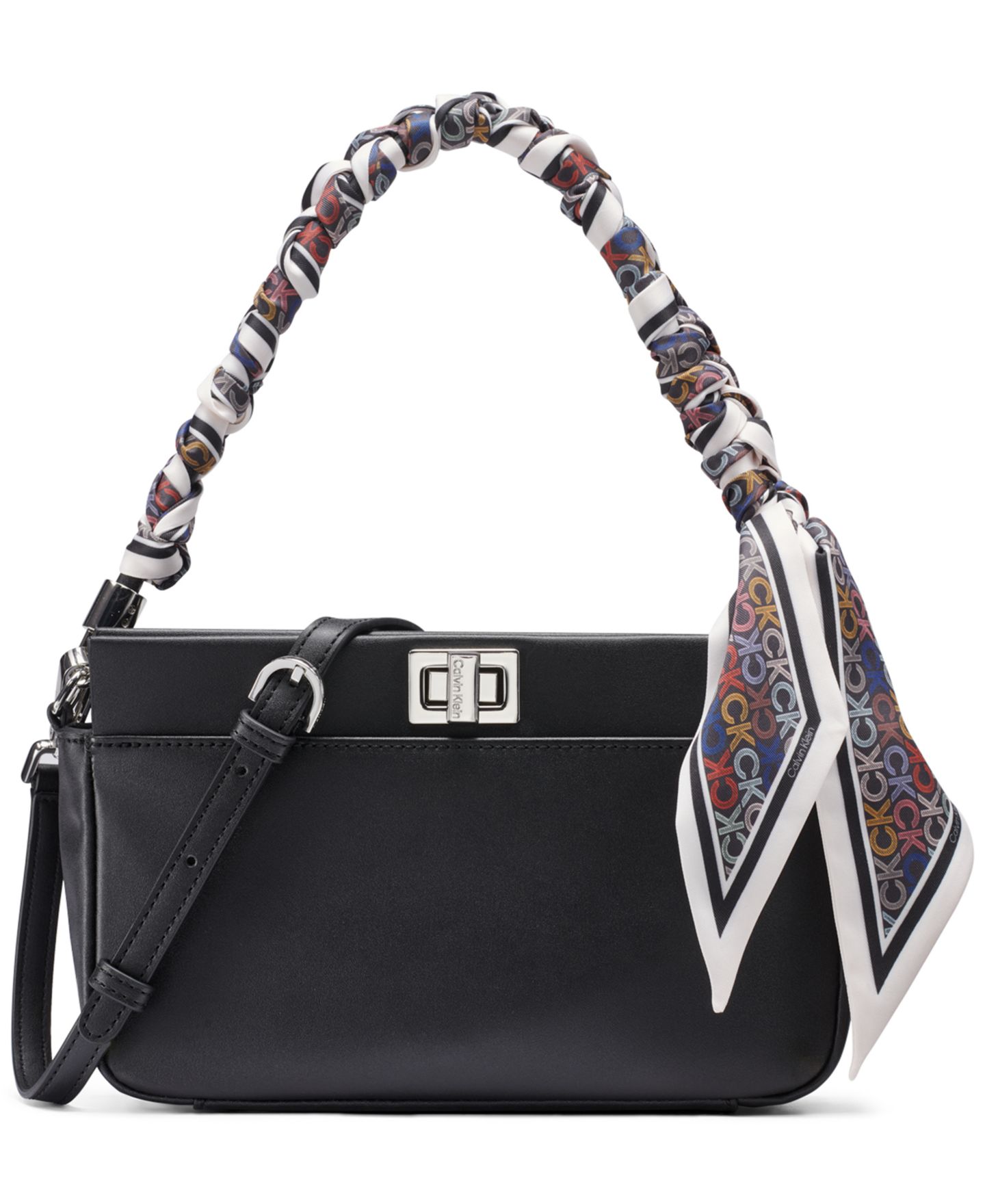Женская сумка Calvin Klein Talita Small Shoulder Handbag, цвет: Чёрный / Серебряный — фото 1
