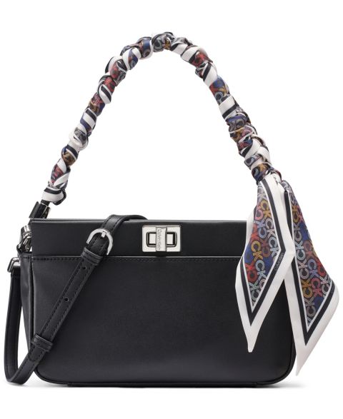 Женская сумка Calvin Klein Talita Small Shoulder Handbag, цвет: Чёрный / Серебряный