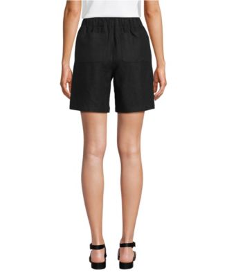 Women's Linen High Rise Pull On 7" Shorts