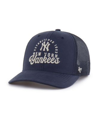 Men's Navy New York Yankees Pitstop Trucker Adjustable Hat
