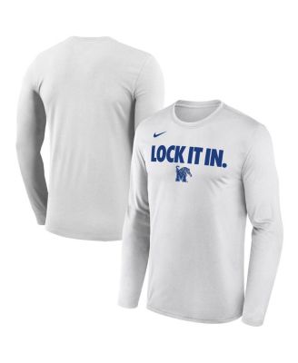 Men's White Memphis Tigers 2026 On-Court Bench Long Sleeve T-Shirt