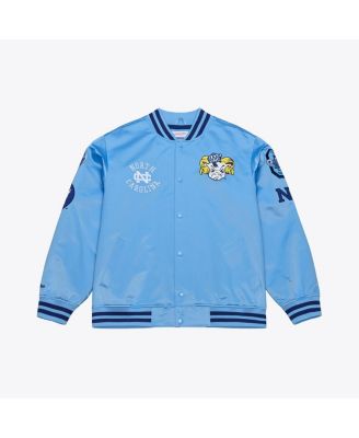 Men's Carolina Blue North Carolina Tar Heels Double Clutch Lightweight Satin Full-Snap Jacket