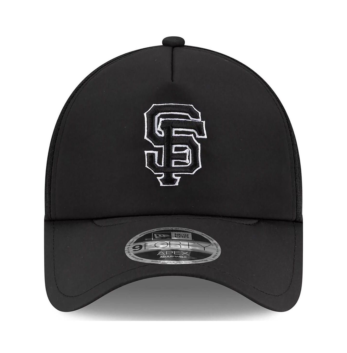 Мужская кепка New Era Black San Francisco Giants 2026 Batting Practice Apex 9FORTY Adjustable Trucker Hat — фото 2