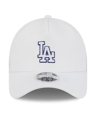 Men's White Los Angeles Dodgers 2026 Batting Practice Apex 9FORTY Adjustable Trucker Hat