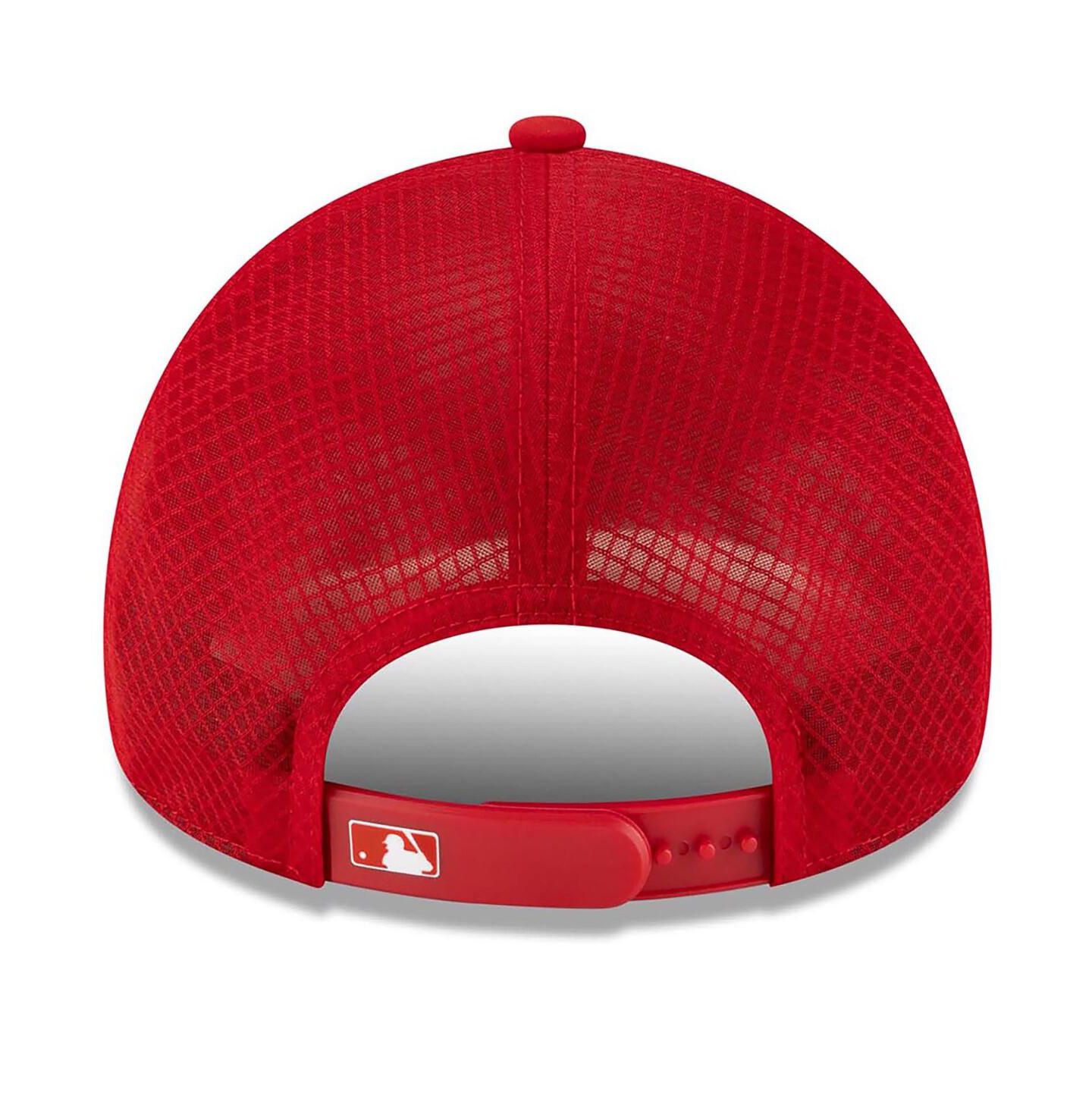 Мужская кепка New Era Red Los Angeles Angels 2026 Batting Practice Alternate Apex 9FORTY Adjustable Hat — фото 4