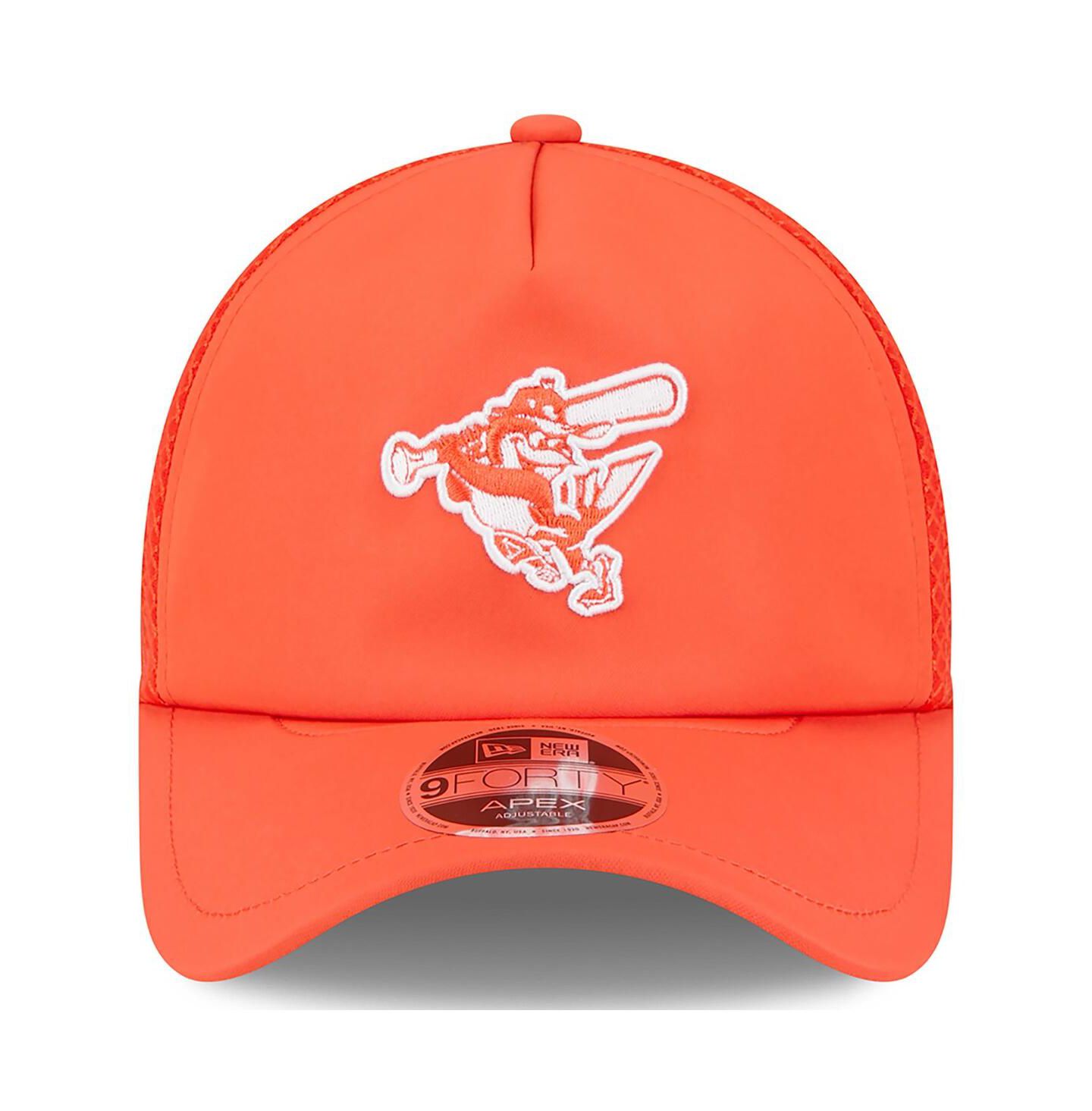 Мужская кепка New Era Orange Baltimore Orioles 2026 Batting Practice Alternate Apex 9FORTY Adjustable Hat — фото 2