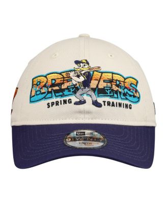 Big Boys and Girls Stone/Navy Milwaukee Brewers 2026 Spring Training Fan Pack Batter 9TWENTY Adjustable Hat