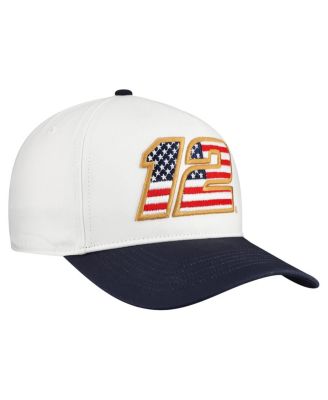 Men's White Ryan Blaney Flag Fill Two-Tone Team Adjustable Hitch Hat