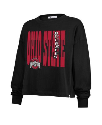 Women's Black Ohio State Buckeyes Stacked Sydney Long Sleeve T-Shirt