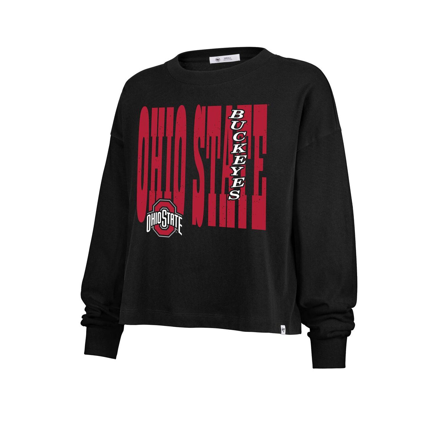Women's Black Ohio State Buckeyes Stacked Sydney Long Sleeve T-Shirt